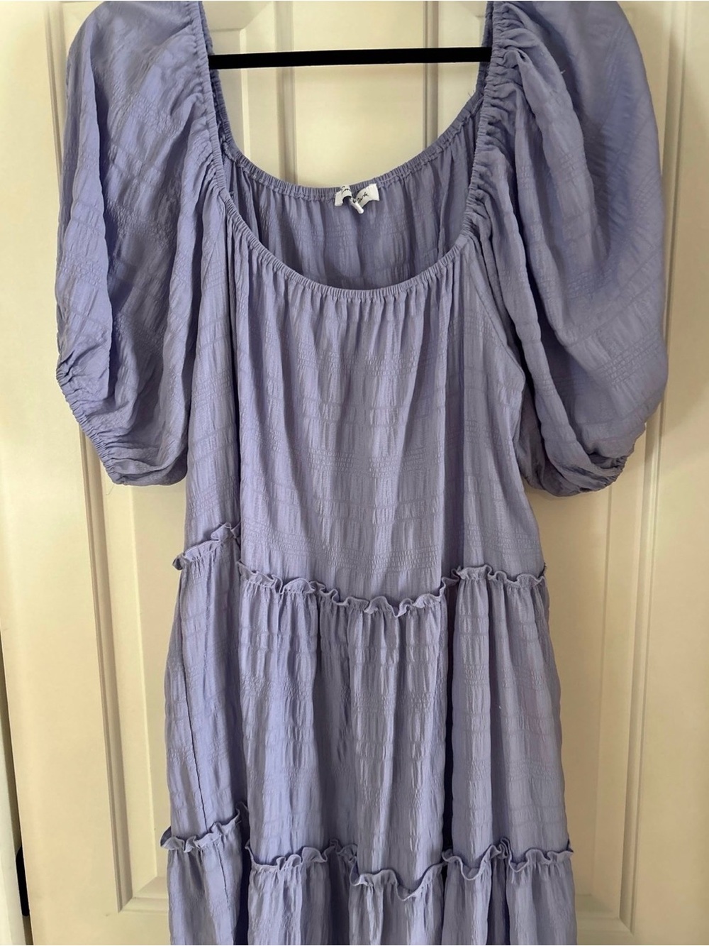 emory park Lavender Puff Sleeve Tiered Maxi Daymaker Dress